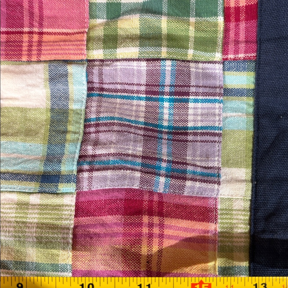 Colorful Patchwork Tote with Navy Base - Picture 6 of 6